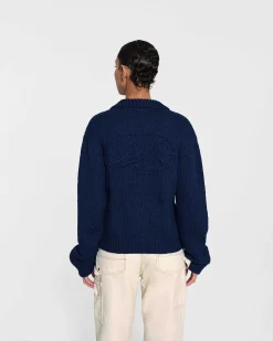 Cherry Cotton Knit Club Jacket (Royal Blue) Discount