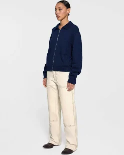 Cherry Cotton Knit Club Jacket (Royal Blue) Discount