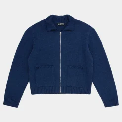 Cherry Cotton Knit Club Jacket (Royal Blue) Discount