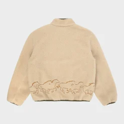 Cherry Embroidered Sherpa Jacket (Natural) Discount