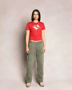 Cherry Flying Baby Tee (Vintage Red) Fashion