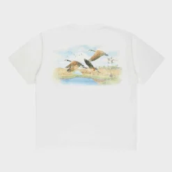 Cherry Flying Geese Pocket Tee (White) Hot