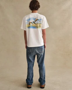 Cherry Flying Geese Pocket Tee (White) Hot