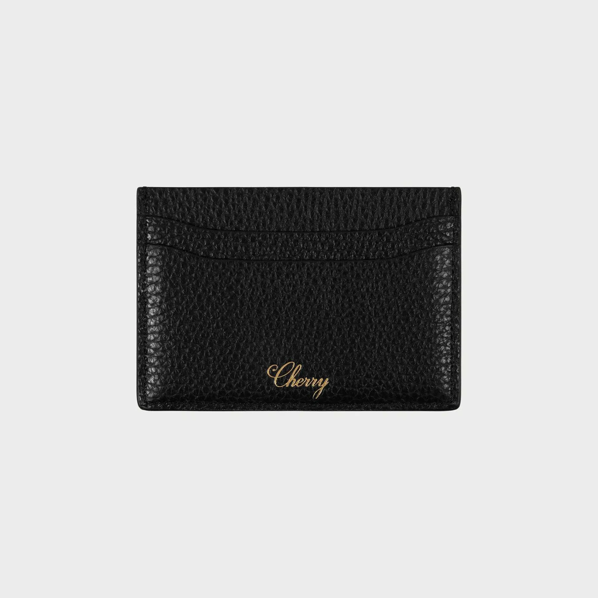 Cherry Leather Card Holder (Black) Cheap