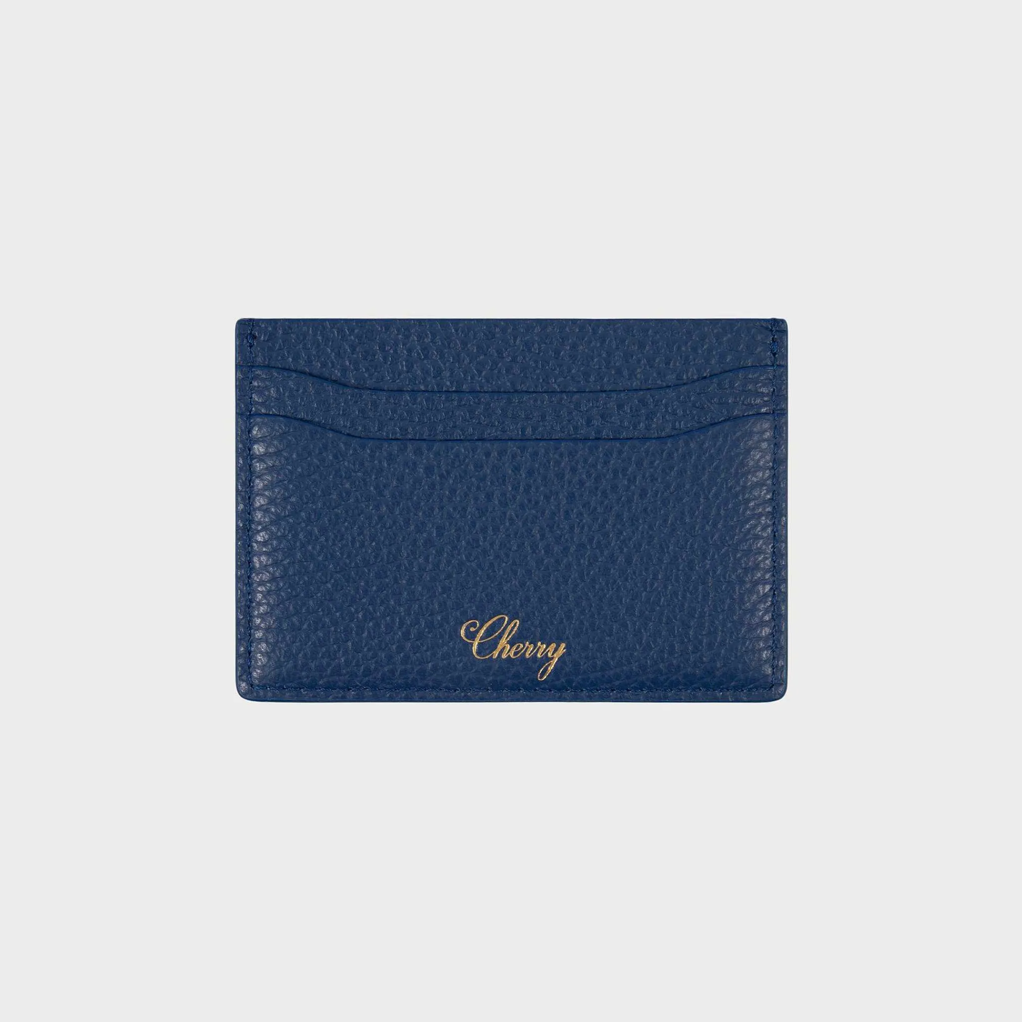 Cherry Leather Card Holder (Blue) Online