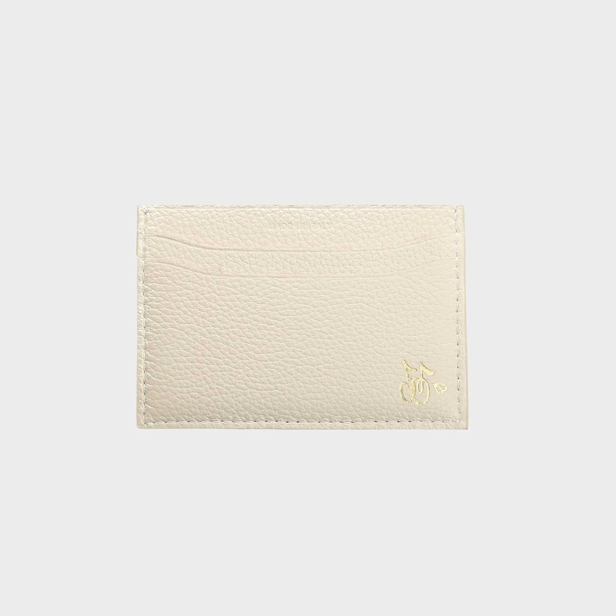 Cherry Leather Card Holder (Cream) Outlet