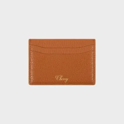 Cherry Leather Card Holder (Saddle Brown) Cheap