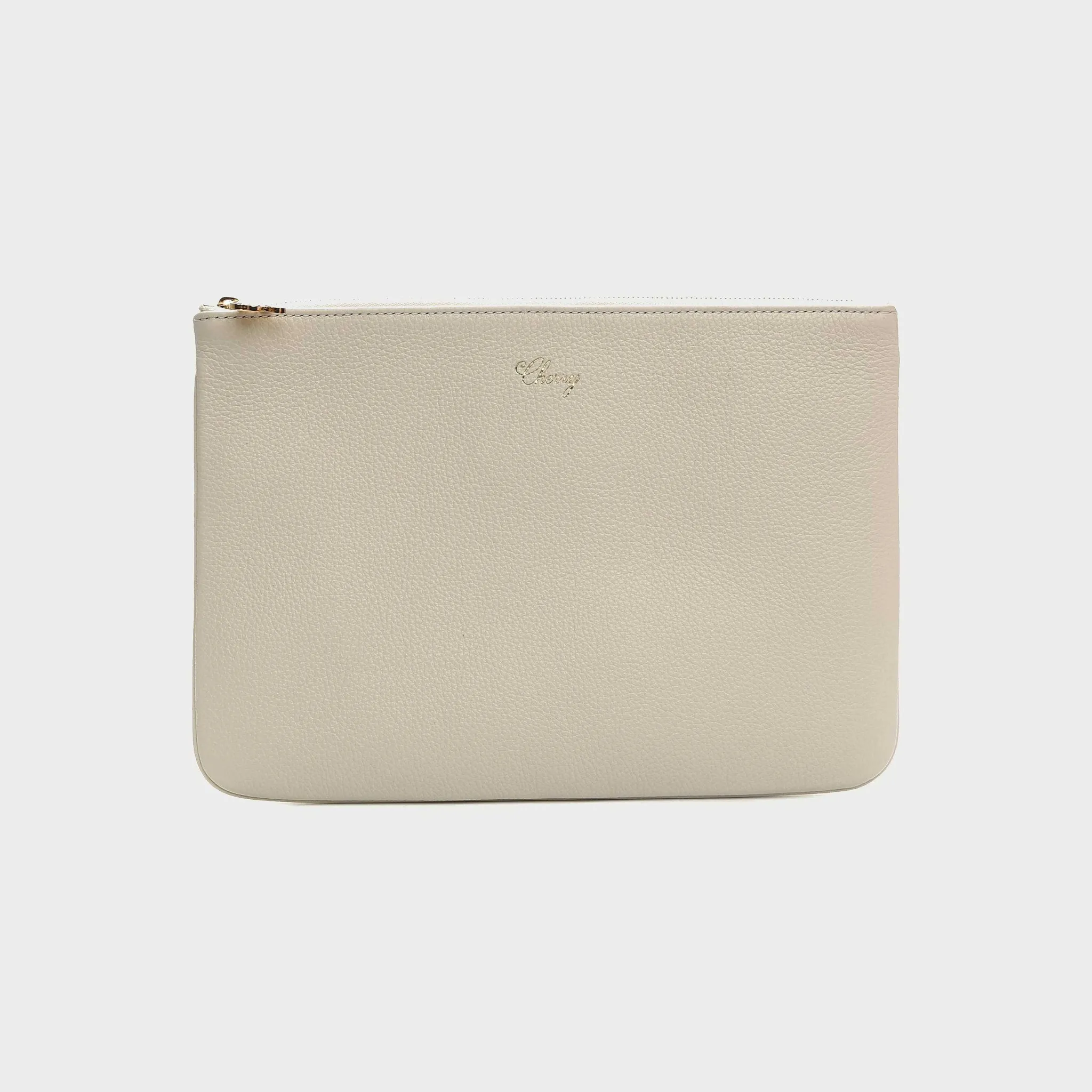 Cherry Leather Pouch (Cream) New