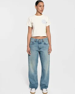 Cherry Off Road Boxy Baby Tee (Vintage White) Clearance