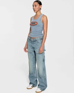 Cherry Off Road Tank Top (Dusty Blue) New