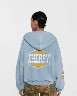 Cherry Off Road Zip-Up Hoodie (Dusty Blue) Clearance