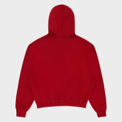 Cherry Outdoorsman Henley Hoodie (Red) Best Sale