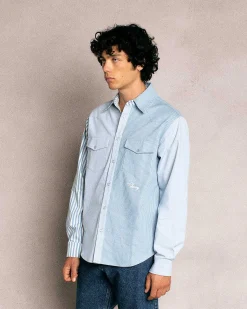 Cherry Patchwork Western Shirt (Blue/White) Best