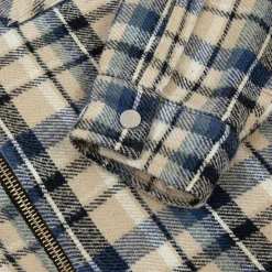 Cherry Plaid Zip Shirt Jacket (Beige) Shop