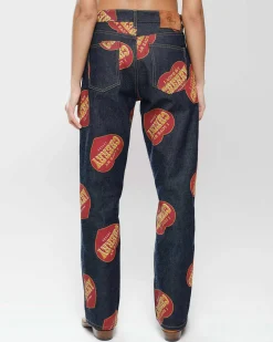 Cherry Printed Relaxed Five Pocket (Indigo) Best
