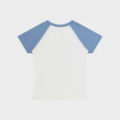 Cherry Raglan Baby Tee (Dusty Blue) Hot