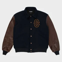 Cherry Ranch Wear Varsity Jacket (Navy/Brown) Store