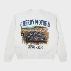 Cherry Red Bull Racing Henley Sweatshirt (White) Outlet