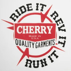 Cherry Ride It, Rev It Pocket L/S T-Shirt (White) Discount