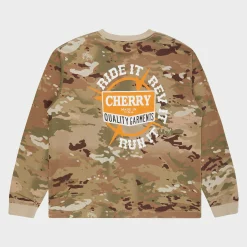 Cherry Ride It, Rev It Pocket L/S T-Shirt (Camo) New