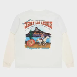 Cherry River Run Boxy Pocket Thermal L/S (Vintage White) Best Sale
