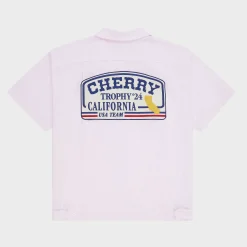 Cherry Seersucker Trophy Mechanic Shirt (Pink) Discount