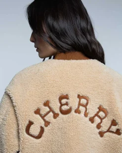 Cherry Sherpa Bomber Jacket (Natural) Cheap