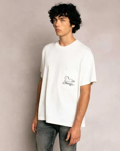 Cherry Stardust Boxy Pocket Tee (Vintage White) Outlet