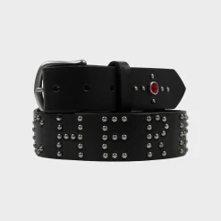 Cherry Studded Leather Belt (Black) Cheap