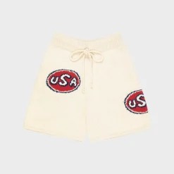 Cherry Usa Knit Shorts (Cream) Hot