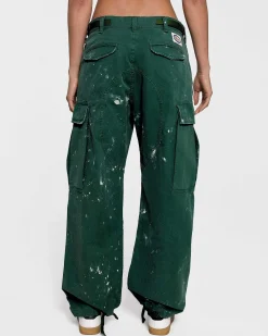Cherry Wide Leg Painted Cargo (Cactus) Cheap