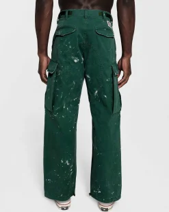 Cherry Wide Leg Painted Cargo (Cactus) Cheap