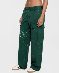Cherry Wide Leg Painted Cargo (Cactus) Cheap