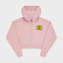 Cherry Women'S Cropped Zip-Up Hoodie (Pink) Outlet