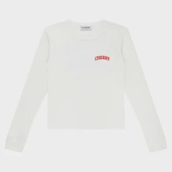 Cherry Women'S Thermal Long Sleeve Tee (White) Clearance