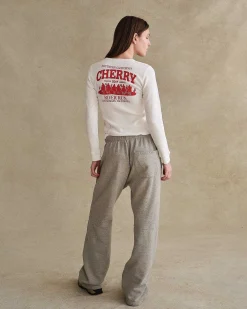 Cherry Women'S Thermal Long Sleeve Tee (White) Clearance